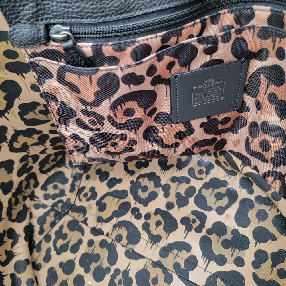 Limited Edition Coach Tote Large Black Pebble Leather Wild Beast 36315 - Picture 7 of 16